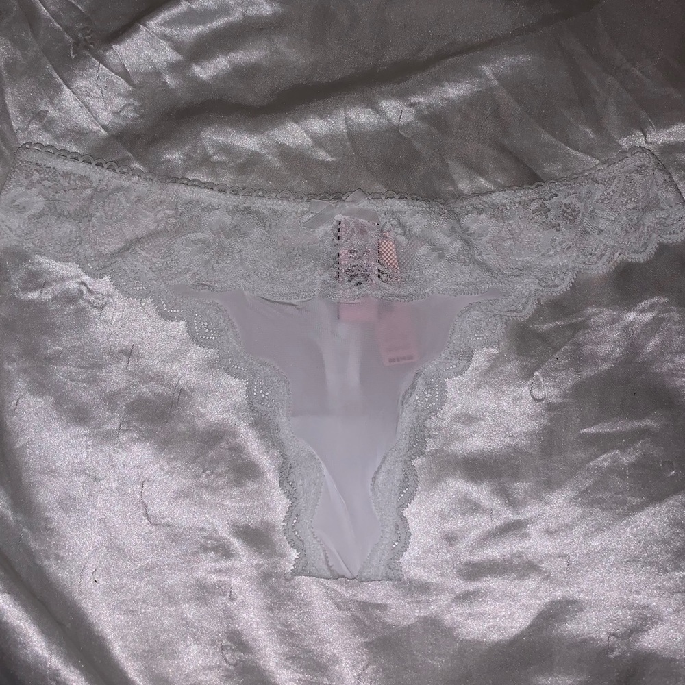 White Lace Thong